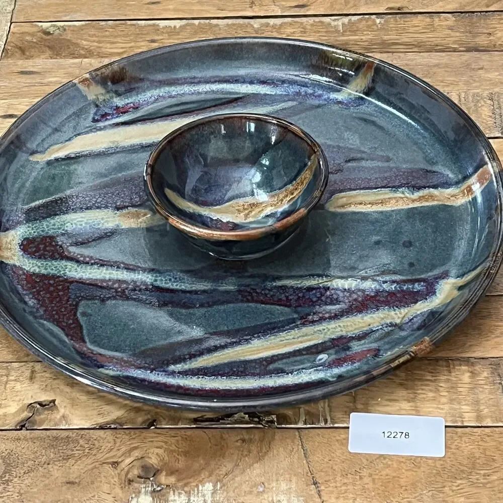 Art Studio Pottery Fairhaven Ceramic Chip Dip Platter 13